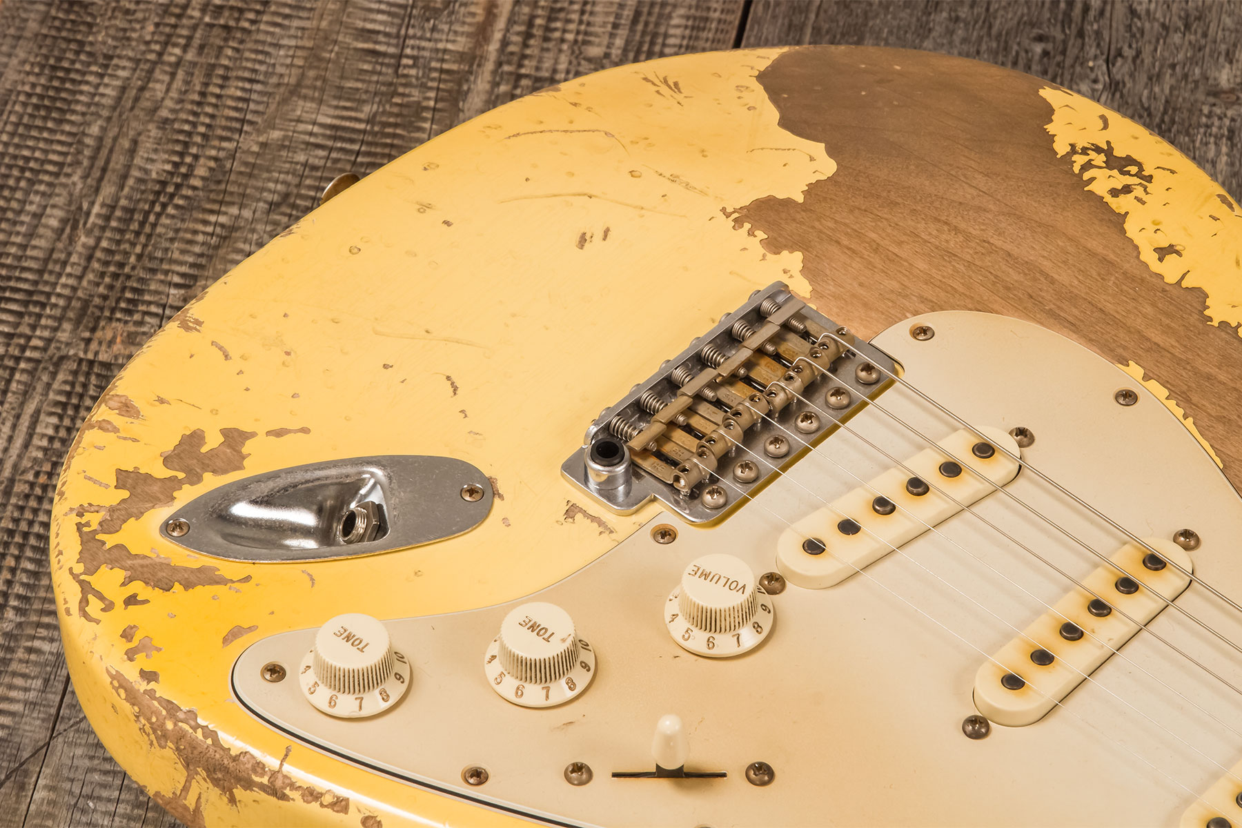 John Cruz Crossville St 3s Trem Rw #jc01020622 - Battle Axe Vintage White - Guitarra eléctrica con forma de str. - Variation 3