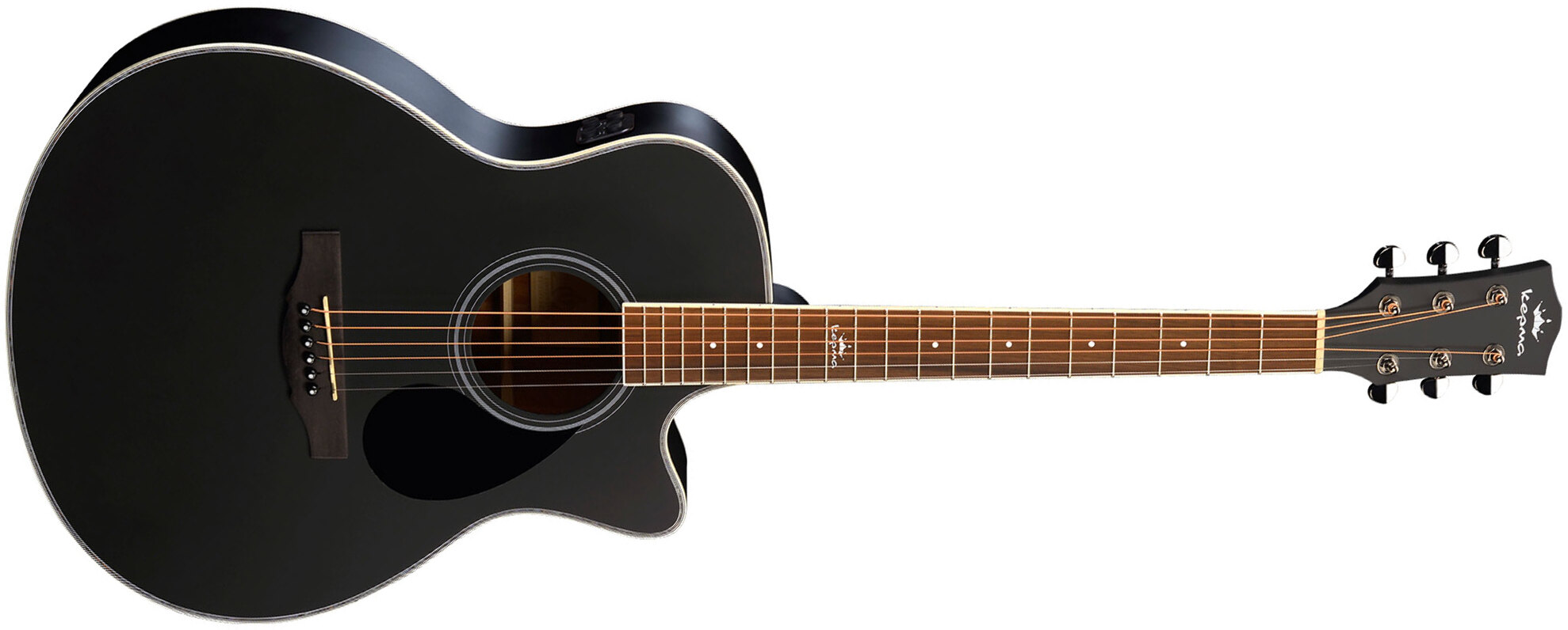 Kepma Eace-k10 Plytone Grand Auditorium Cw Epicea Acajou Rw - Black Matte - Guitarra folk - Main picture