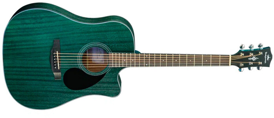 Kepma Edce-k10 Plytone Dreadnought Tout Acajou Rw - Blue Matte - Guitarra folk - Main picture