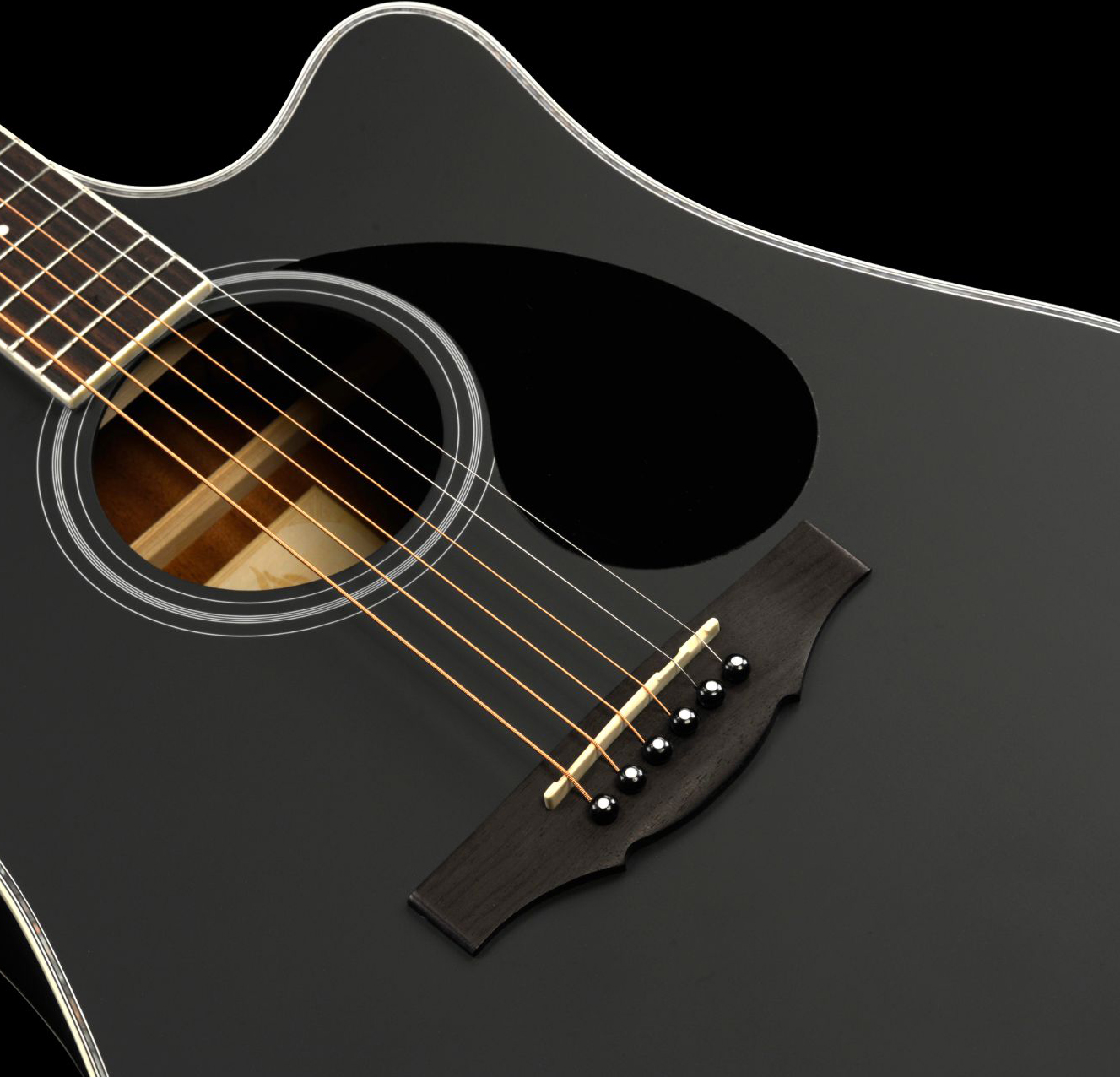 Kepma Edce-k10 Plytone Dreadnought Epicea Acajou Rw - Black Matte - Guitarra folk - Variation 2