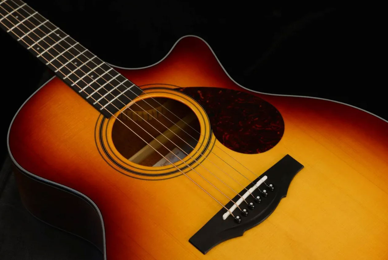 Kepma F0e Solid Top Grand Auditorium Cw Epicea Acajou Rw - Cherry Burst - Guitarra folk - Variation 2