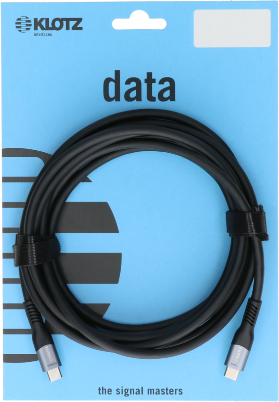 Klotz Usb 3.2 Câble Noir 3m, Plug C - Plug C / 20g, 100w, 4k@60hz - Cable - Main picture