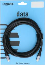 Cable Klotz                          USB 3.2 Black Cable 2m, Plug C - Plug C / 20G, 100W, 4K@60Hz