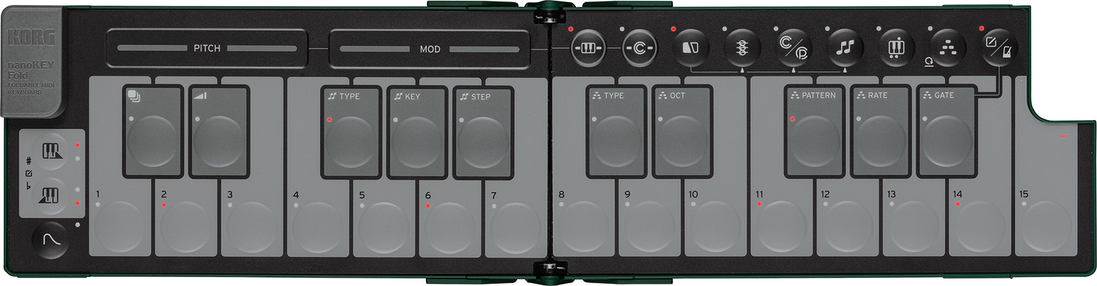 Korg Nanokey Fold Clavier Maitre Pliable - Alpine Green - Controlador Midi - Main picture