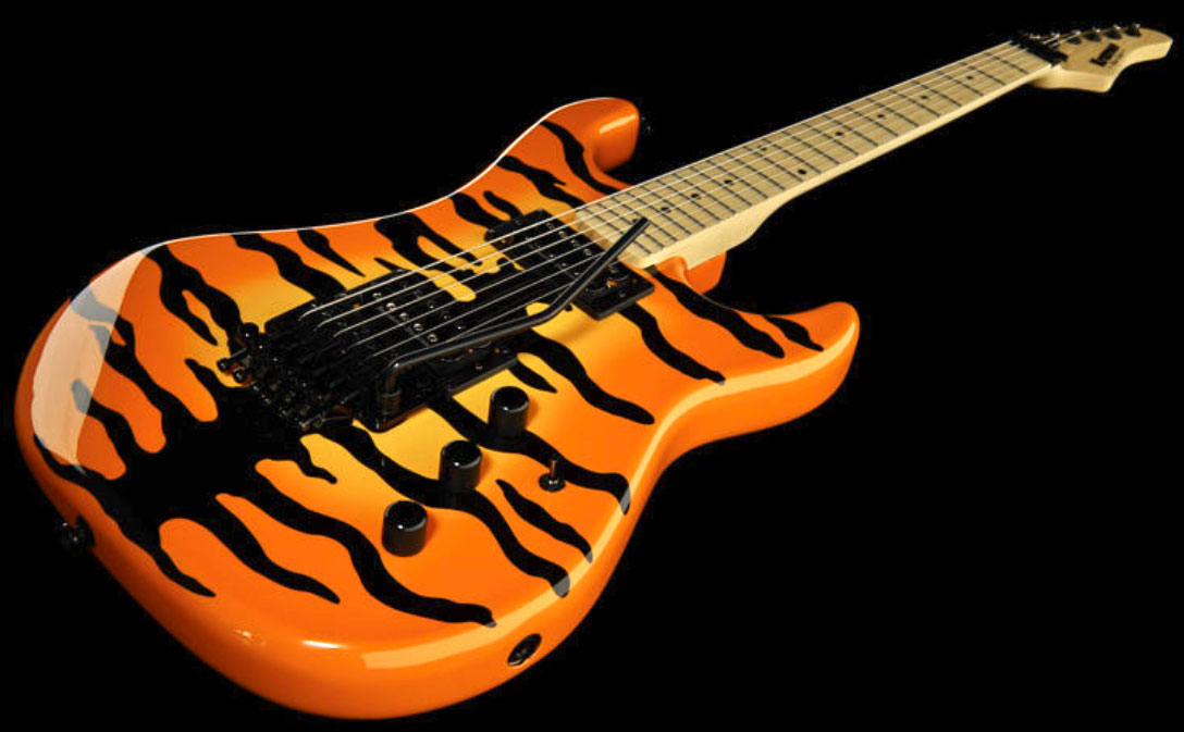 Kramer Pacer Vintage 2h Seymour Duncan  Fr Mn - Orange Burst Tiger - Guitarra eléctrica con forma de str. - Variation 1