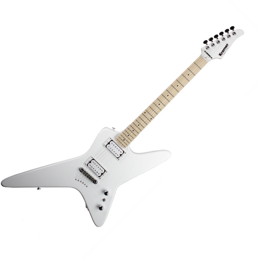 Guitarra eléctrica de viaje Kramer Voyager - alpine white blanco