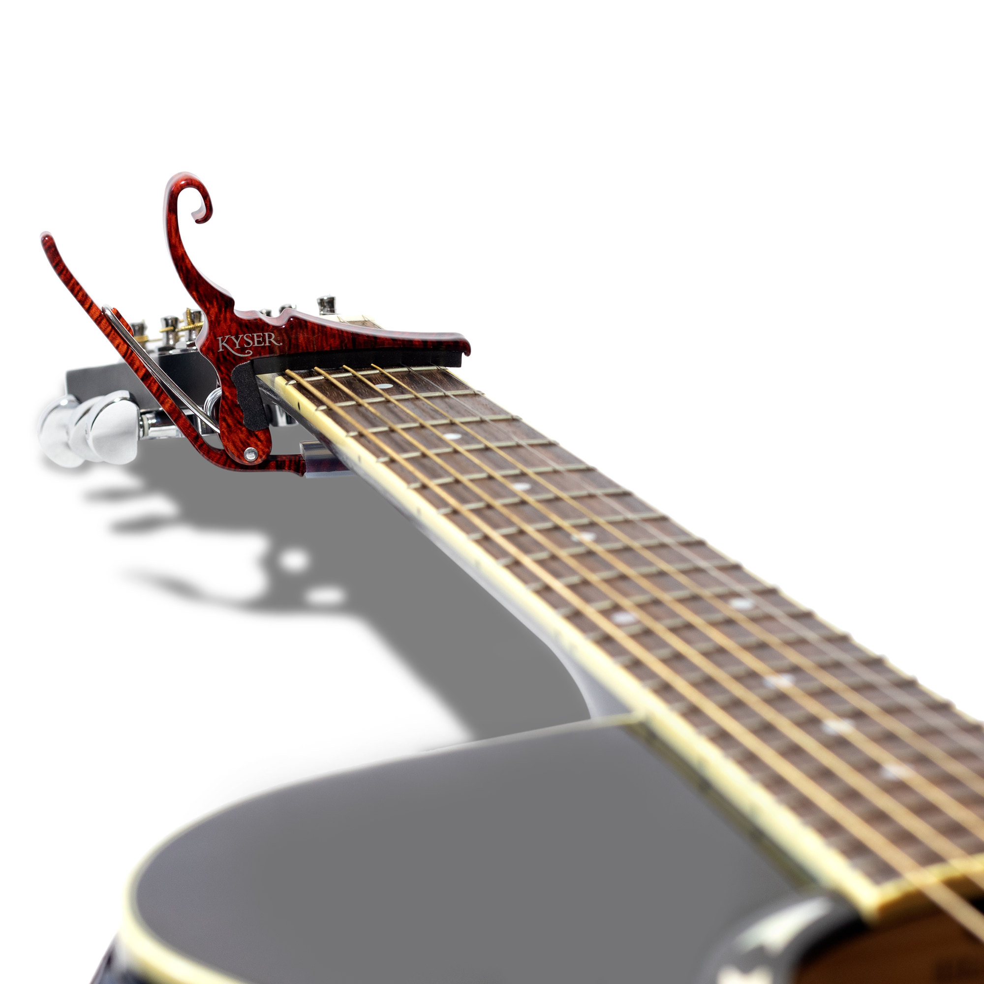 Kyser Capodastre Guitare Acoustique Quick-change Kg6 DÉco Bois - Couleur Bois De Rose - Cejilla - Variation 2