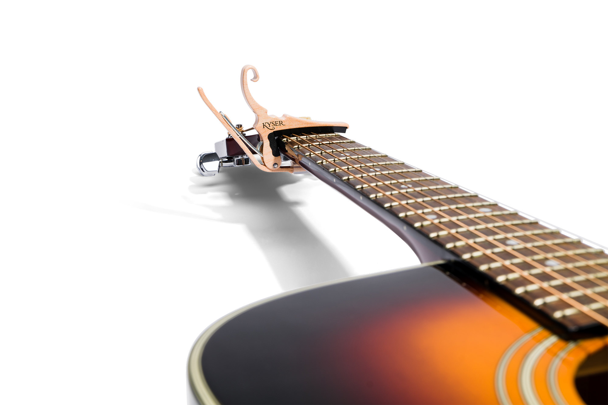 Kyser Capodastre Guitare Acoustique Quick-change Kg6 DÉco Bois - Couleur Erable - Cejilla - Variation 2