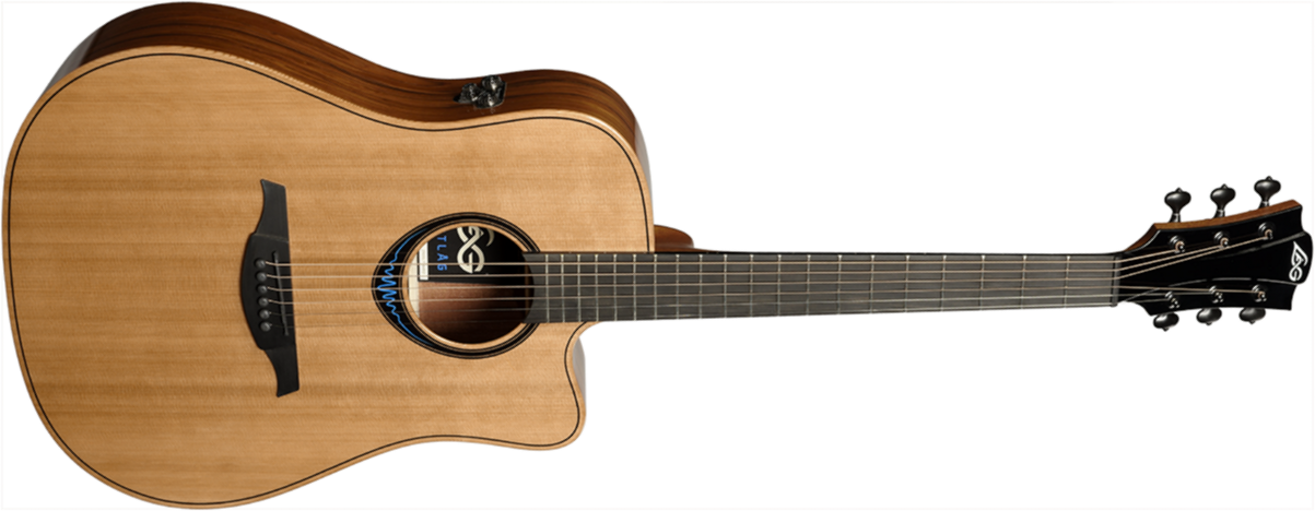 Lag Bluewave 2 Dreadnought Cutaway Smart Guitar - Naturel - Guitarra electro acustica - Main picture