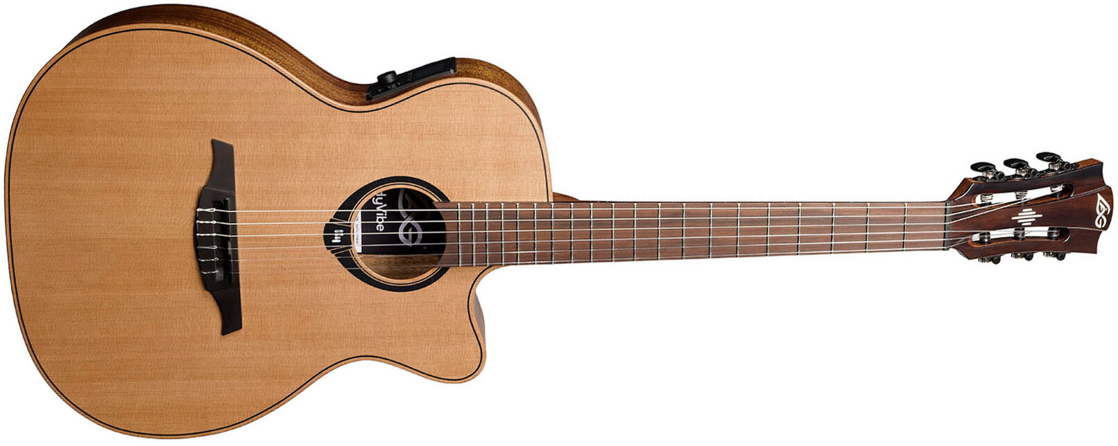 Lag Hv10-n-ace Hyvibe H2 Auditorium Cw Cedre Khaya Brbr - Natural - Guitarra clásica 4/4 - Main picture