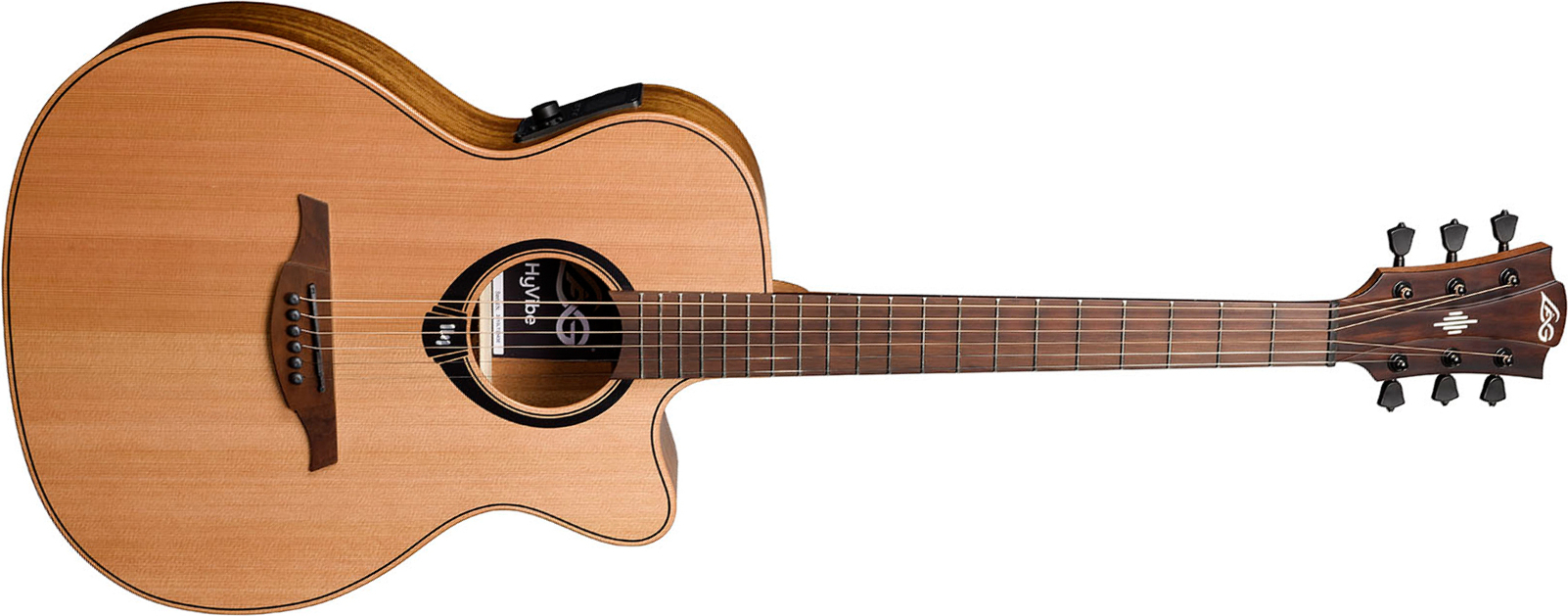 Lag Hv10ace Hyvibe H2 Auditorium Cw Cedre Khaya Bra - Natural - Guitarra folk - Main picture