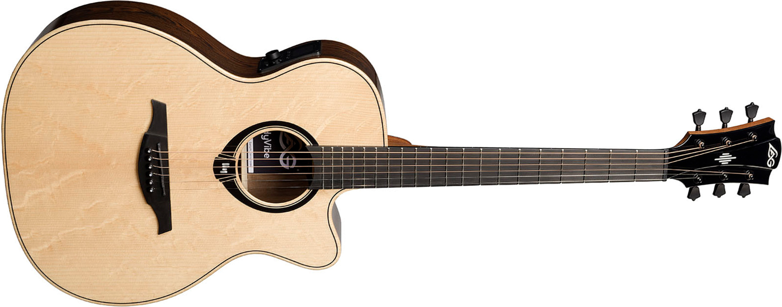 Lag Hv30ace Hyvibe H2 Auditorium Cw Epicea Bokote Bkbr - Natural - Guitarra folk - Main picture