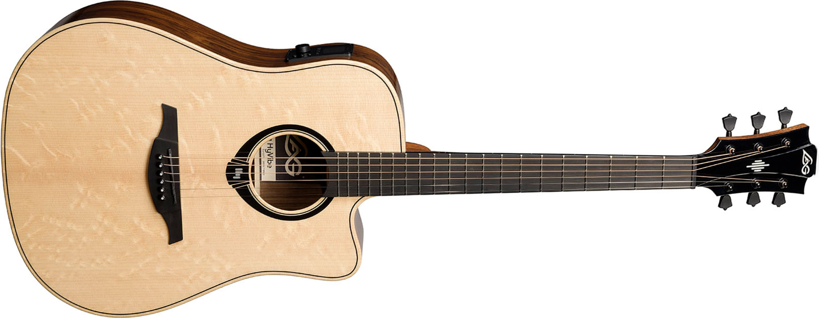 Lag Hv30dce Hyvibe H2 Dreadnought Epicea Bokote Bkbr - Natural - Guitarra folk - Main picture