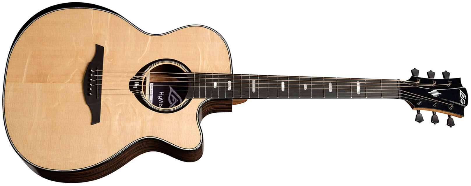 Lag Hv50ace Hyvibe H2 Auditoruium Cw Epicea Bokote Bkbr - Natural - Guitarra folk - Main picture