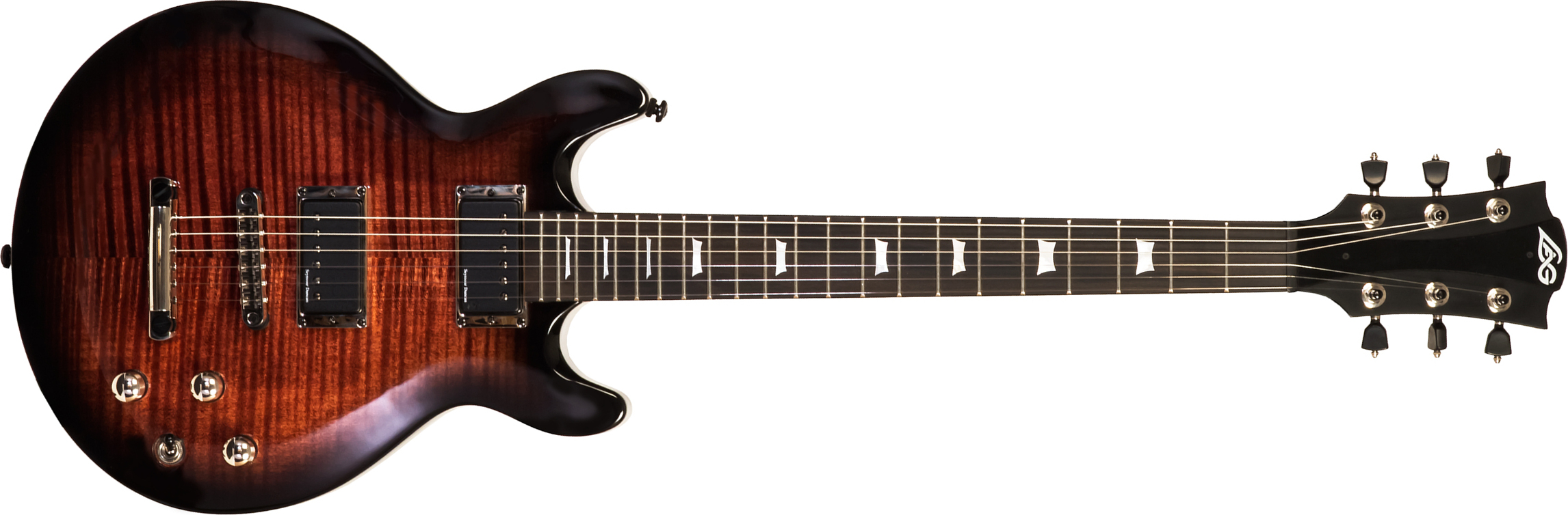 Lag Roxane R500 2h Seymour Duncan Ht Bw - Black Shadow - Guitarra eléctrica de doble corte - Main picture