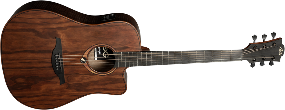 Lag Sauvage Dce Dreadnought Cw Pale Brankowood Tramontane Eucalyptus Brb - Naturel - Guitarra electro acustica - Main picture