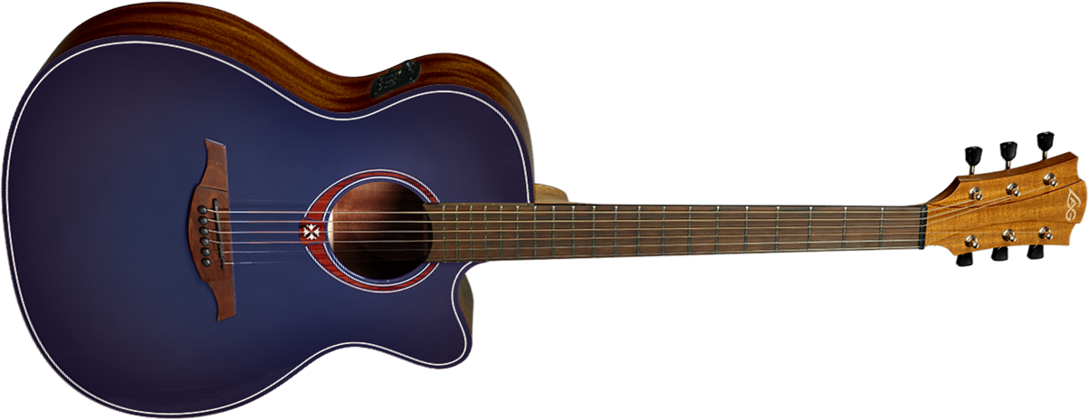 Lag T-blue Ace Ltd Auditorium Cw Cedre Khaya Brbw - Blue Burst - Guitarra folk - Main picture