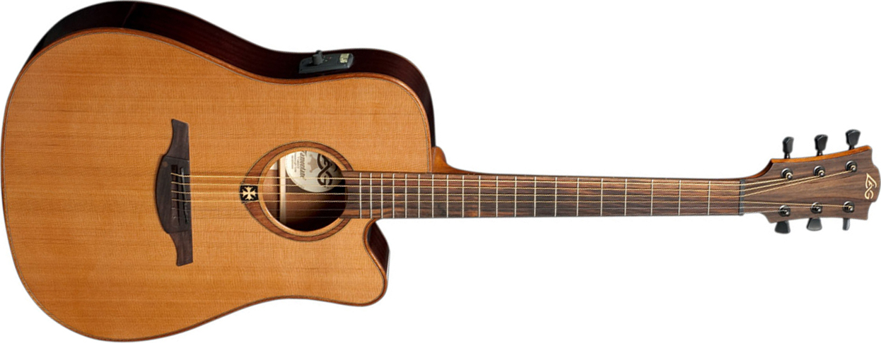 Lag T100dce Tramontane Dreadnought Cw Cedre Acajou Rw - Natural Gloss - Guitarra acústica & electro - Main picture