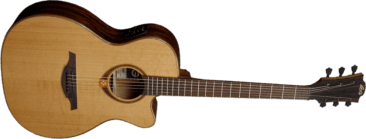 Lag T118asce Tramontane Auditorium Slim Cw Electro Cedre Khaya - Naturel - Guitarra electro acustica - Main picture