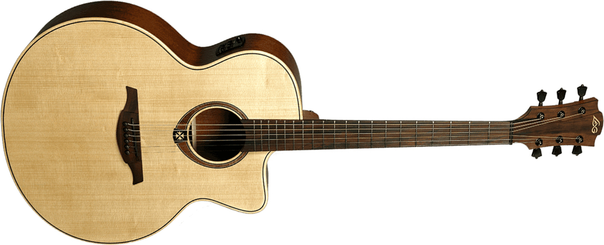 Lag T177jce Tramontane Jumbo Cw Epicea Khaya Bro - Naturel - Guitarra electro acustica - Main picture