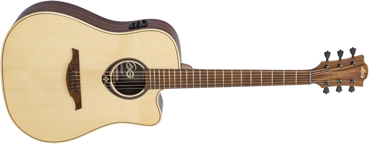 Lag T218 Dce Dreadnought Epicea Palissandre Br - Natural - Guitarra folk - Main picture