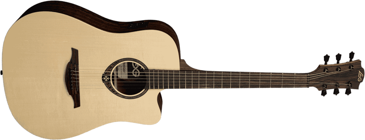 Lag T270dce Tramontane Dreadnought Cw Epicea Snakewood - Naturel - Guitarra electro acustica - Main picture