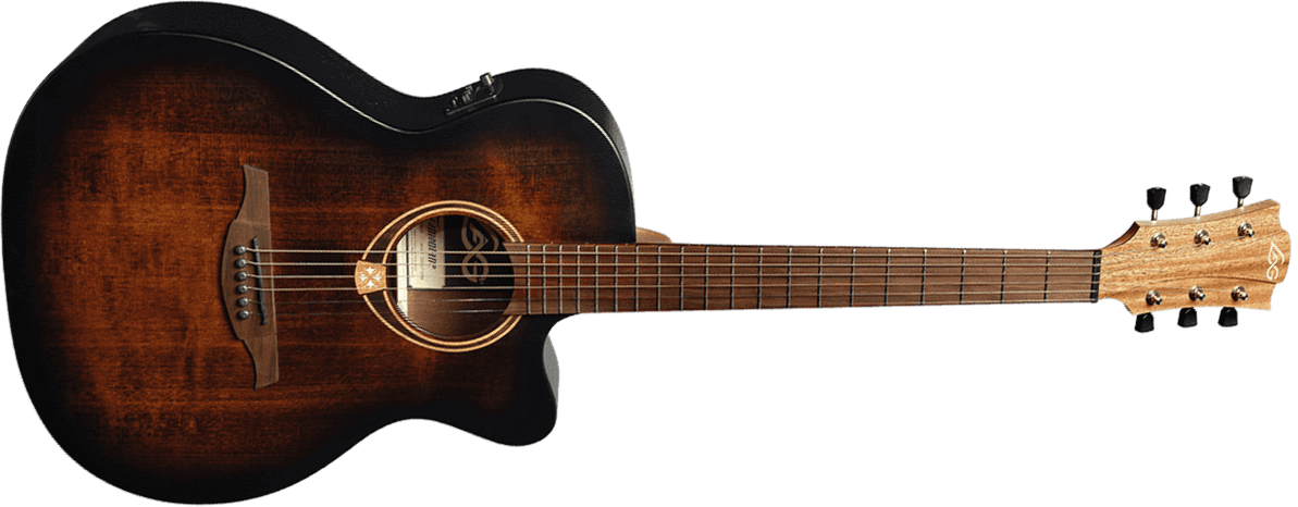 Lag T70ace Tramontane Auditorium Cw Epicea Sapele Bro - Black & Brown - Guitarra folk - Main picture