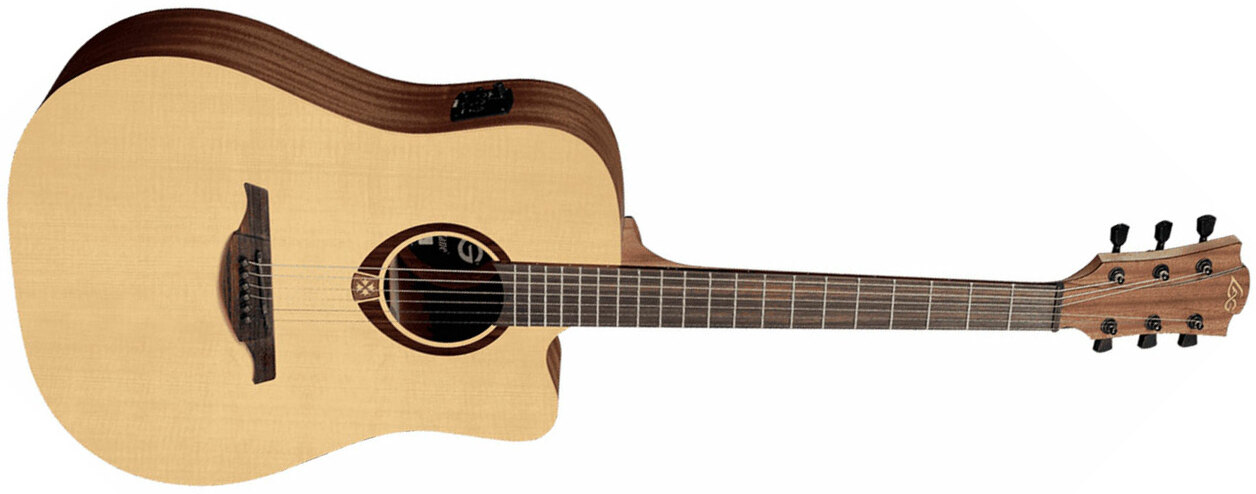 Lag T70dce Tramontane Dreadnought Cw Epicea Sapele Bro - Naturel Satin - Guitarra electro acustica - Main picture