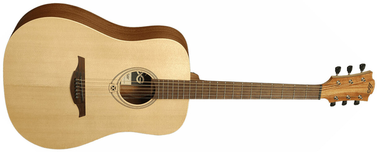 Lag T7d Tramontane Dreadnought Epicea Sapele Bro - Natural - Guitarra acústica & electro - Main picture