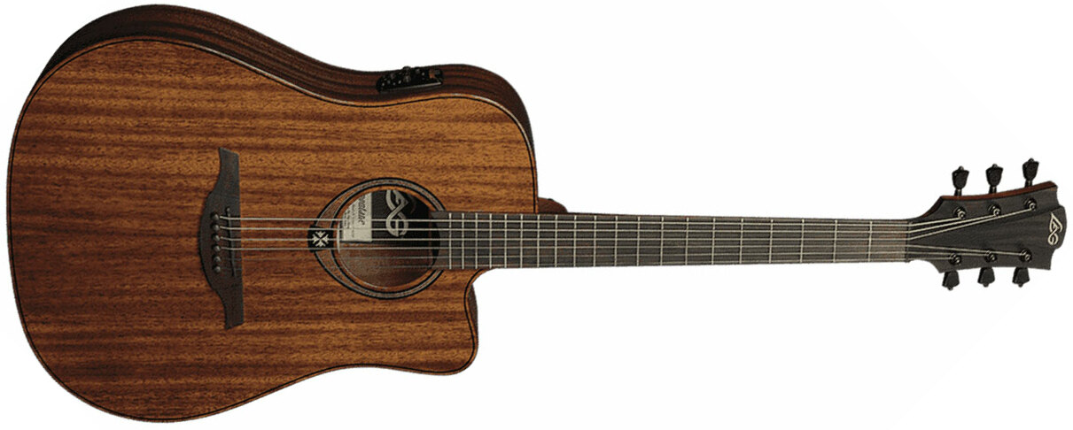 Lag T98dce Tramontane Dreadnought Cw Tout Khaya Bro - Naturel - Guitarra electro acustica - Main picture