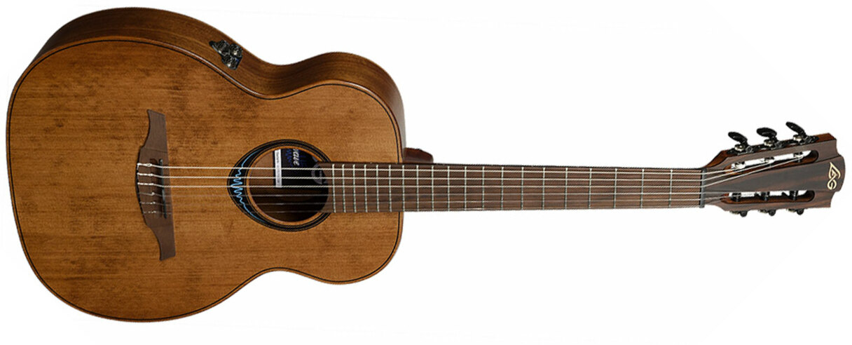 Lag Tnbw1te Bluewave 1 Travel Nylon Cedre Khaya Brbr - Brown - Guitarra clásica 3/4 - Main picture