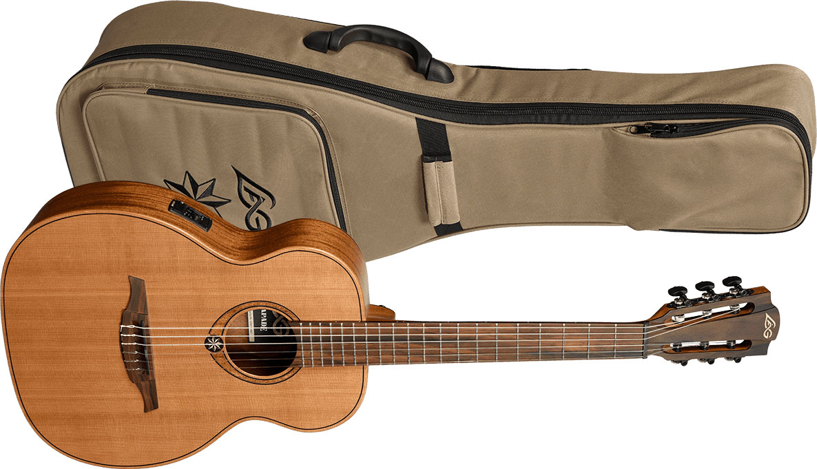 Lag Escapade Rce Nylon Travel Shsc Cedre Khaya Brbw +housse - Natural Satin - Guitarra clásica 4/4 - Variation 7