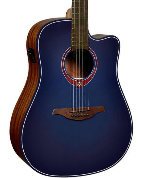 Guitarra folk Lag Tramontane T-Blue-DCE - Blue burst