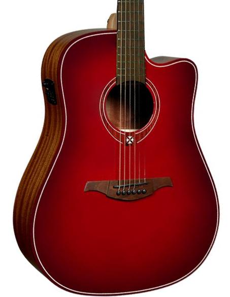 Guitarra folk Lag T-Red DCE Ltd - Red burst