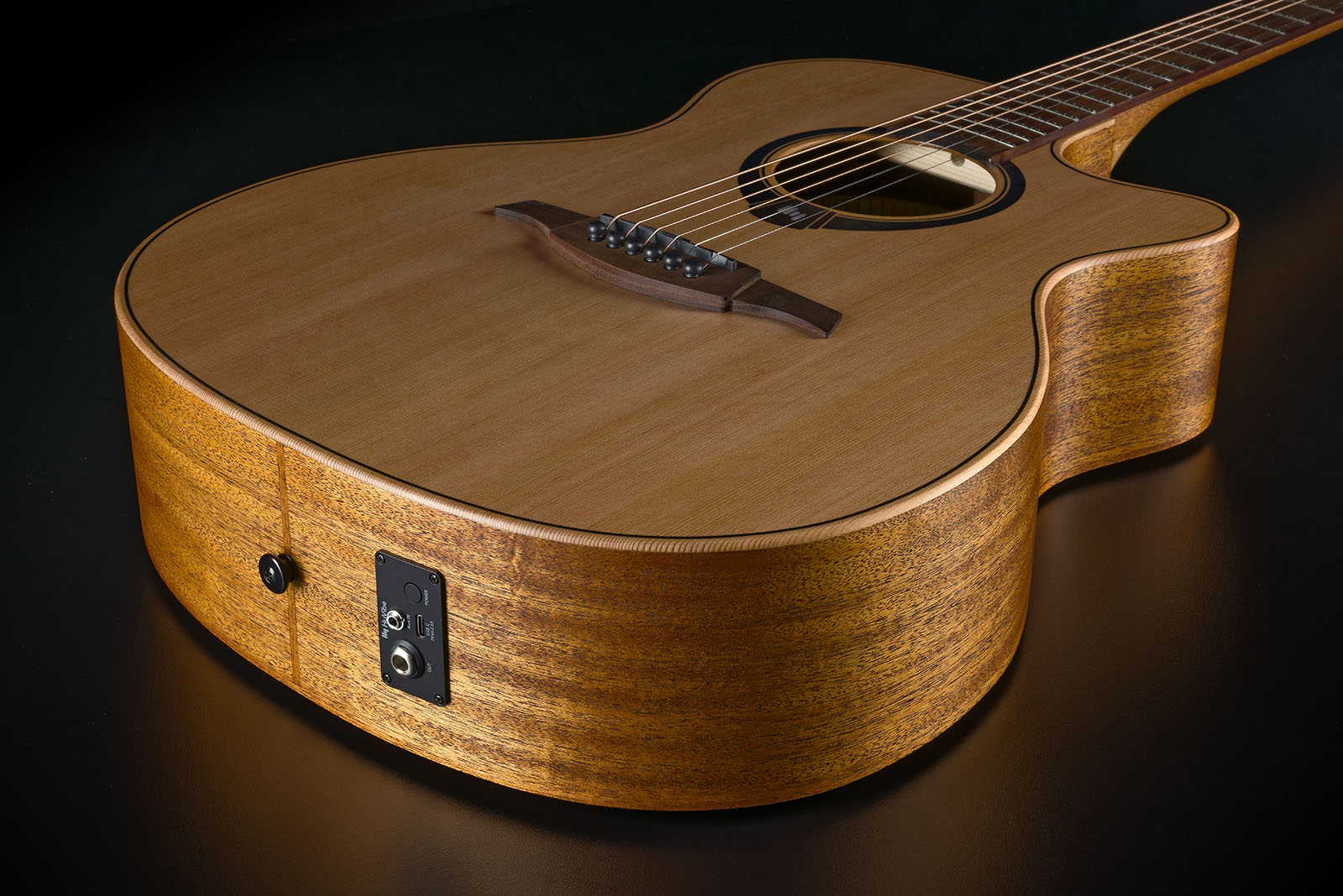 Lag Hv10ace Hyvibe H2 Auditorium Cw Cedre Khaya Bra - Natural - Guitarra folk - Variation 2