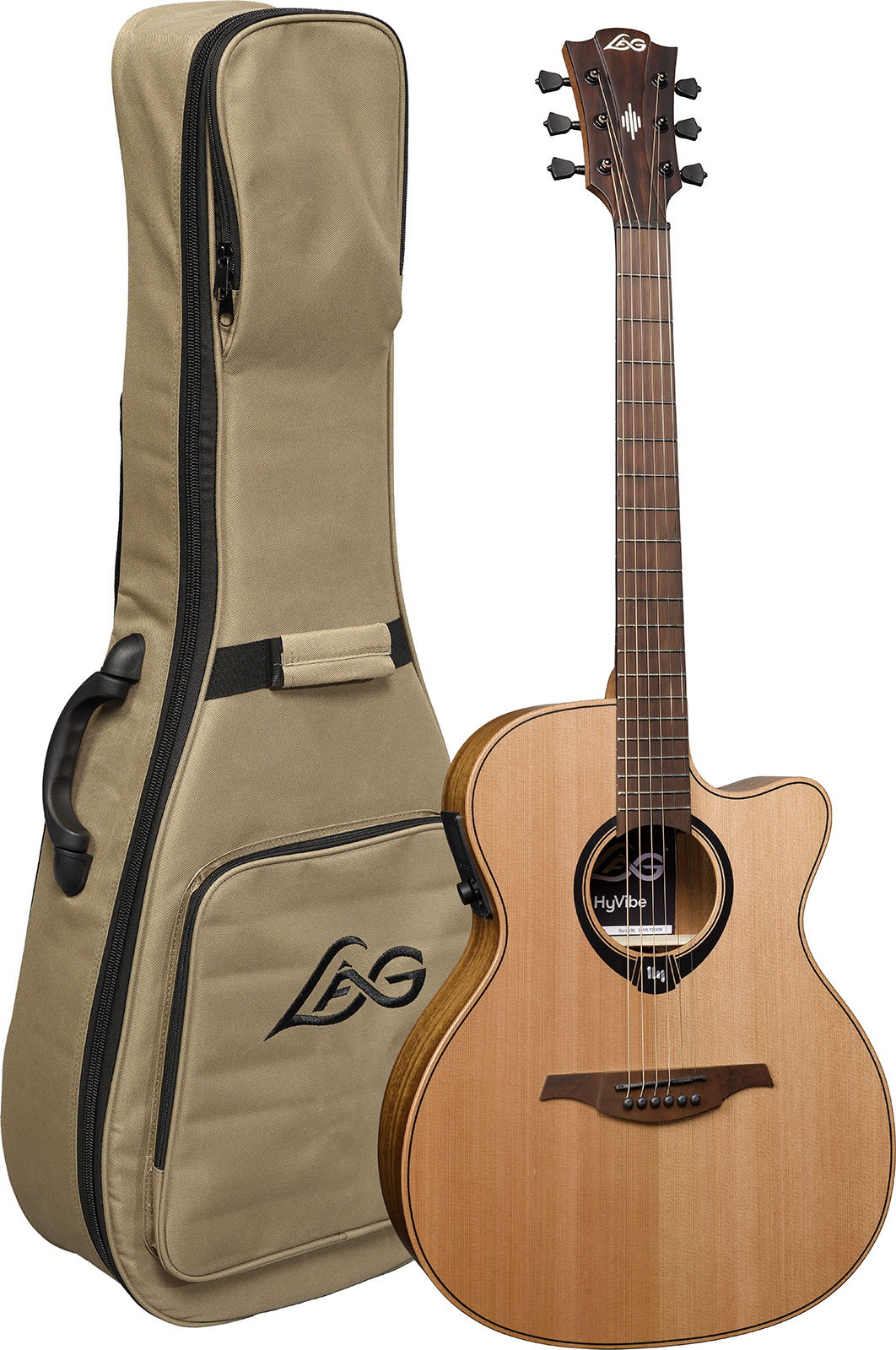 Lag Hv10ace Hyvibe H2 Auditorium Cw Cedre Khaya Bra - Natural - Guitarra folk - Variation 4
