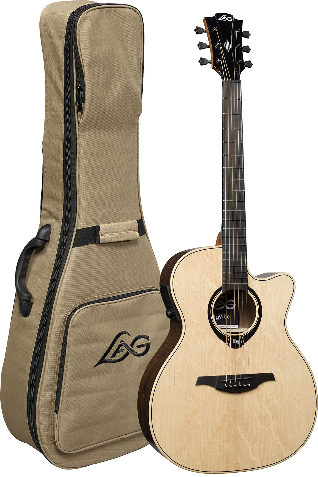 Lag Hv30ace Hyvibe H2 Auditorium Cw Epicea Bokote Bkbr - Natural - Guitarra folk - Variation 6