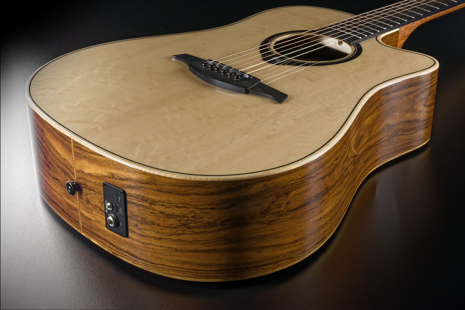 Lag Hv30dce Hyvibe H2 Dreadnought Epicea Bokote Bkbr - Natural - Guitarra folk - Variation 2