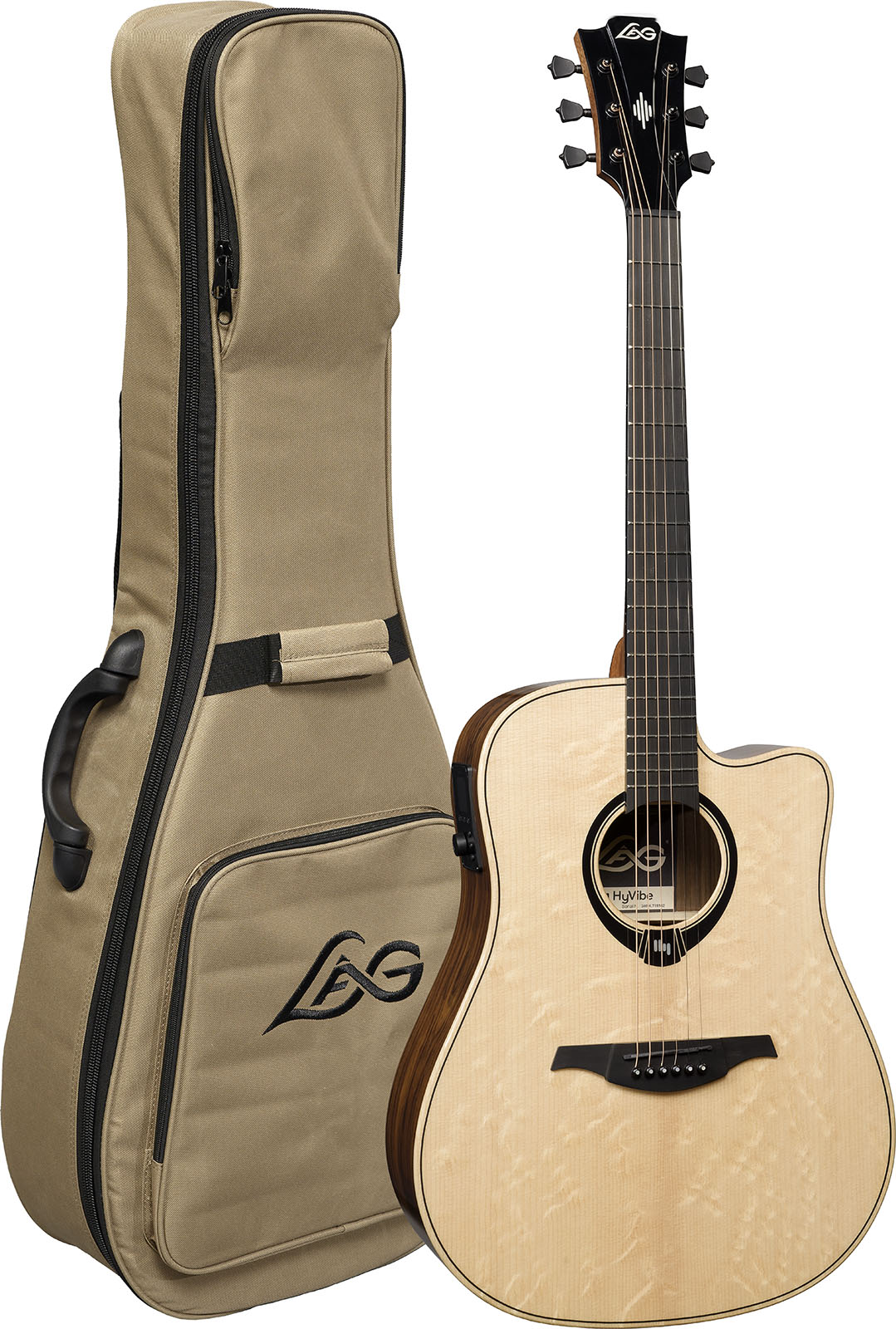 Lag Hv30dce Hyvibe H2 Dreadnought Epicea Bokote Bkbr - Natural - Guitarra folk - Variation 5