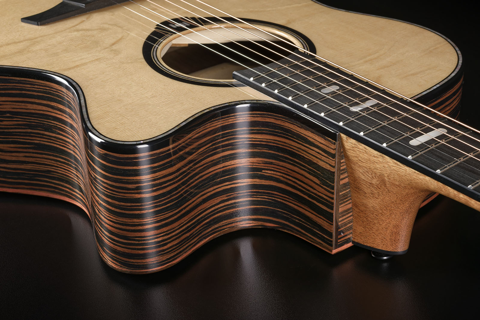 Lag Hv50ace Hyvibe H2 Auditoruium Cw Epicea Bokote Bkbr - Natural - Guitarra folk - Variation 4