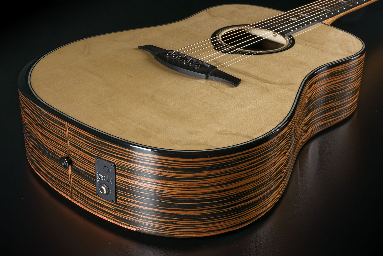 Lag Hv50de Hyvibe H2 Dreadnought Epicea Bokote Bkbr - Natural - Guitarra folk - Variation 2