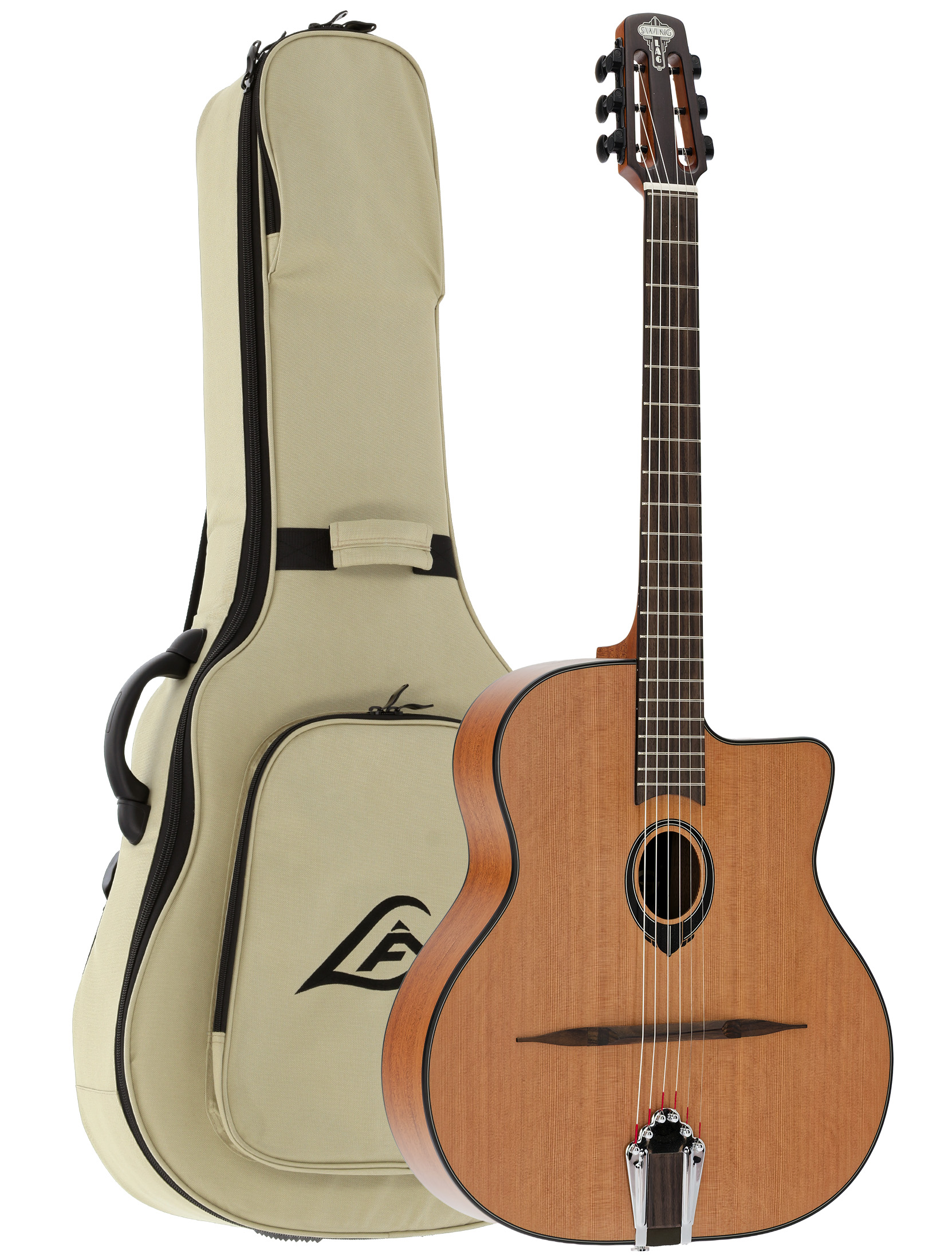 Lag Sl100 Solid Red Cedar + Housse - Natural - Guitarra Gypsy - Variation 2