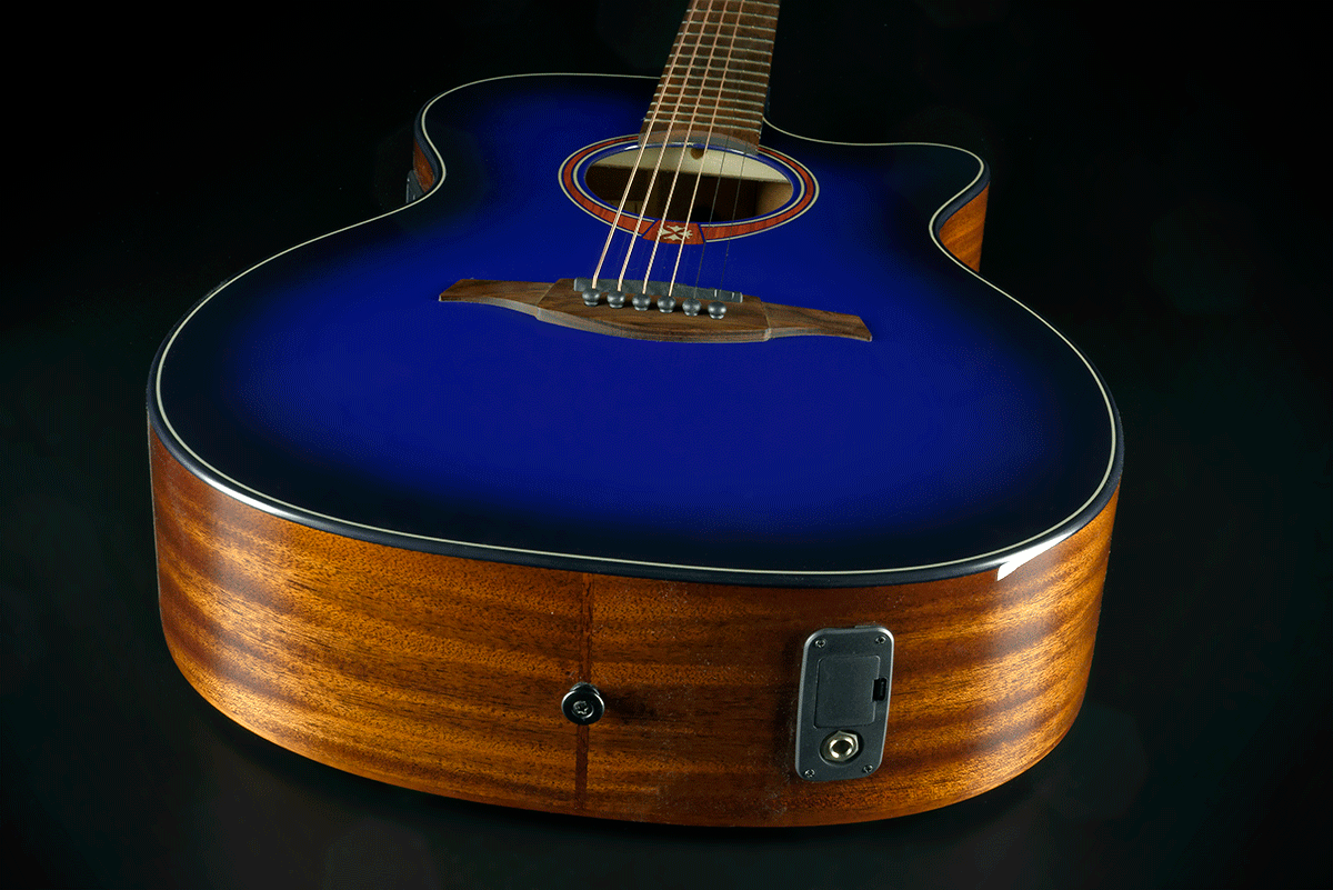 Lag T-blue Ace Ltd Auditorium Cw Cedre Khaya Brbw - Blue Burst - Guitarra folk - Variation 3