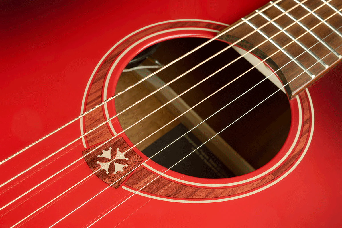 Lag T-red Ace Ltd Auditorium Cedre Khaya Brbw - Red Burst - Guitarra folk - Variation 2