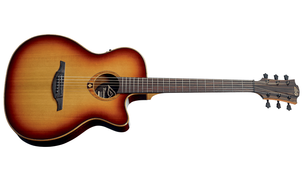 Lag T100asce Tramontane Auditorium Slim Cw Cedre Sapele Rw - Brown Shadow - Guitarra acústica & electro - Variation 1