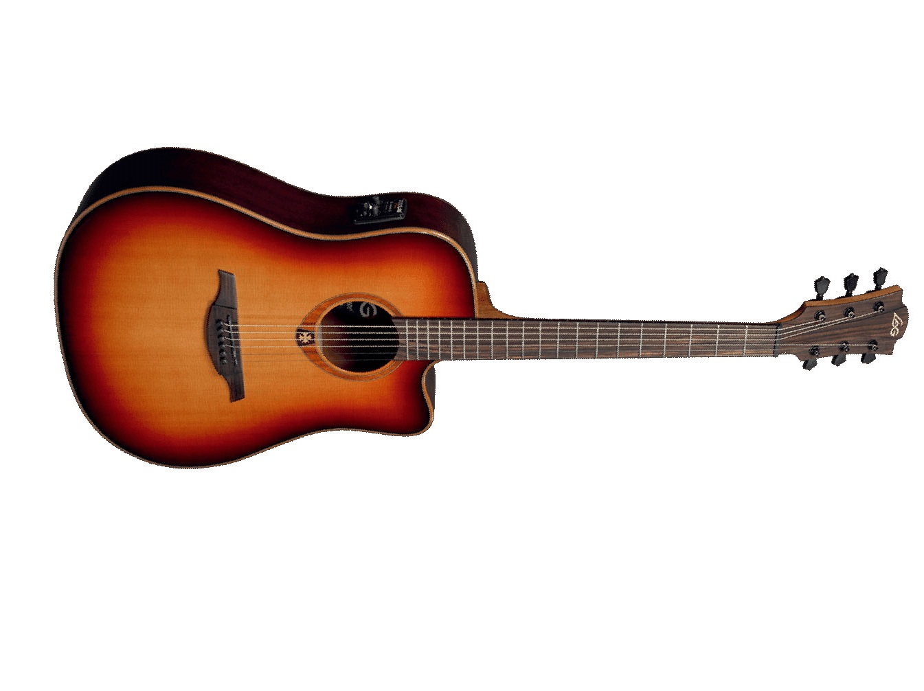 Lag T100dce Tramontane Dreadnought Cw Cedre Sapele - Brown Sunburst - Guitarra electro acustica - Variation 1