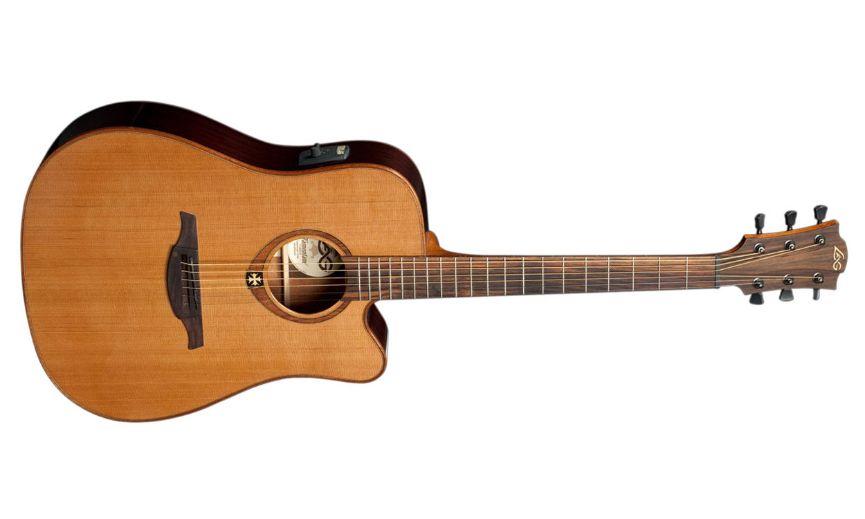 Lag T100dce Tramontane Dreadnought Cw Cedre Acajou Rw - Natural Gloss - Guitarra acústica & electro - Variation 1