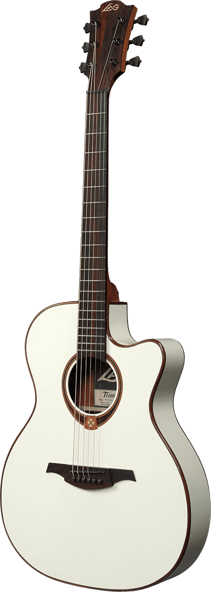 Lag T118asce Tramontane Auditorium Thinline Cw Cedre Khaya Bro - Ivory - Guitarra electro acustica - Variation 1