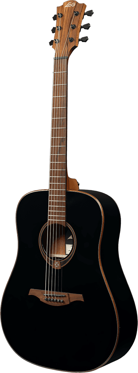 Lag T118d Tramontane Dreadnought Cedre Khaya - Black - Guitarra acústica & electro - Variation 1