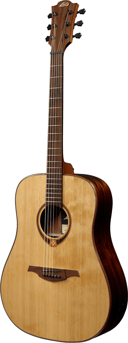 Lag T118d Tramontane Dreadnought Cedre Khaya Bro - Natural - Guitarra acústica & electro - Variation 1